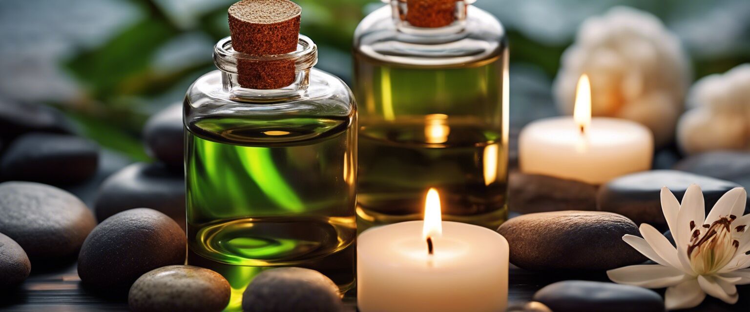Relaxing spa environment with essential oils