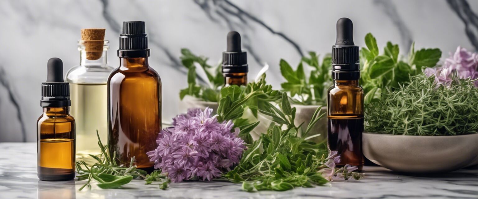 Essential oils in bottles