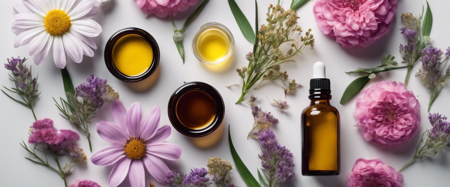 Ingredients for skincare with essential oils